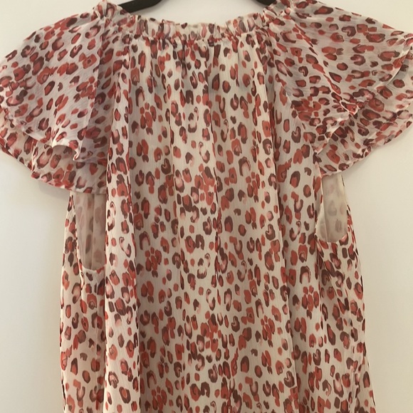 2/$40 BANANA REPUBLIC Red Animal Print Blouse - Picture 3 of 3